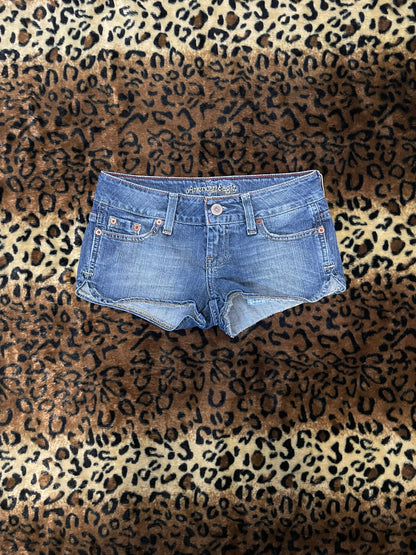 american eagle lowrise denim mini shorts