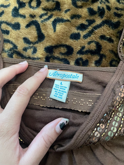aeropostale beaded babydoll tank