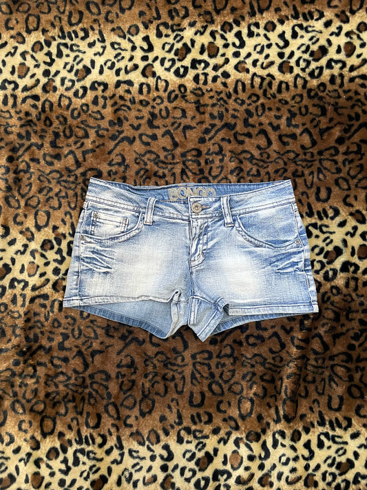 bongo light washed denim mini shorts