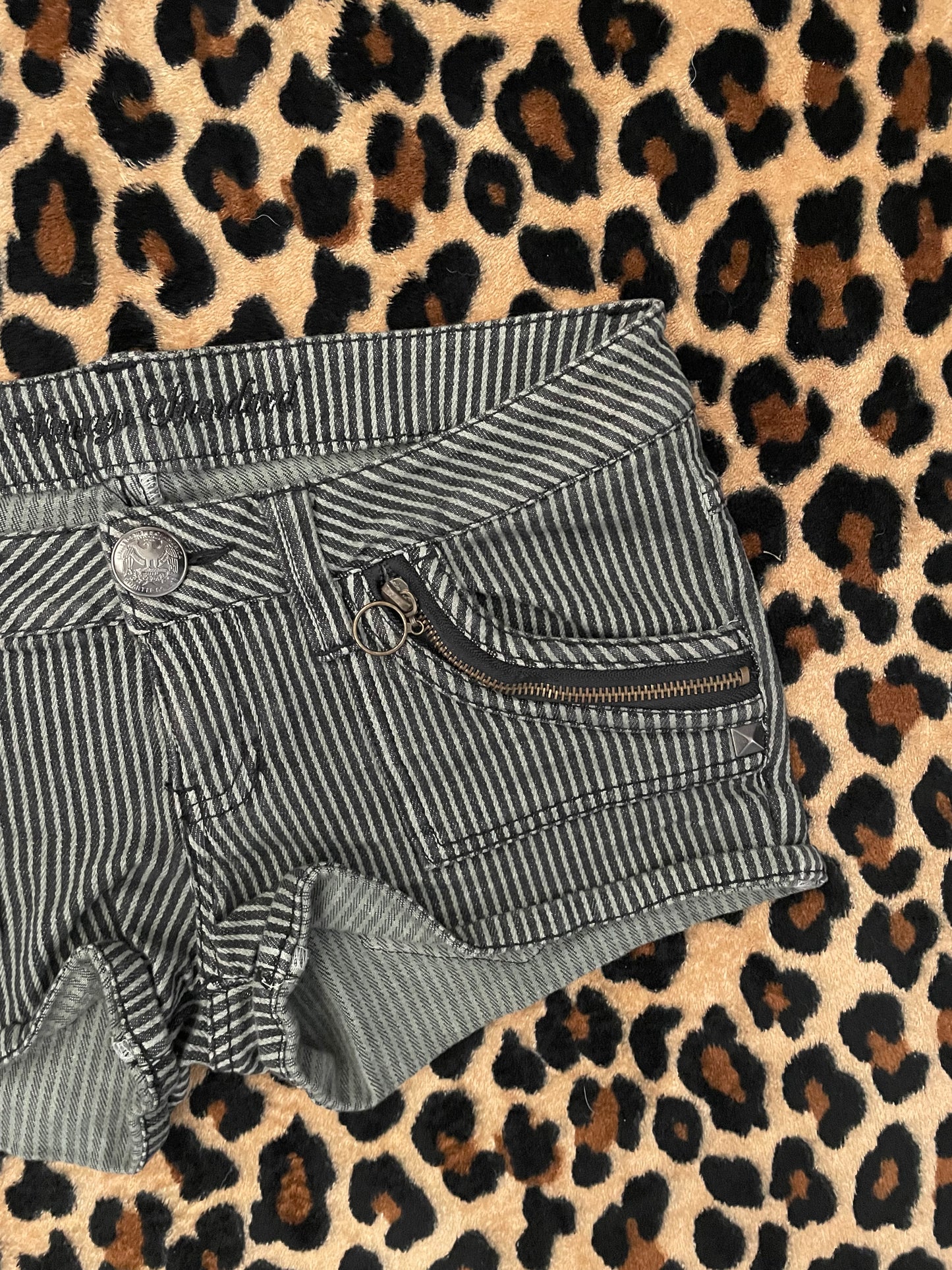 japanese pinstripe mini shorts