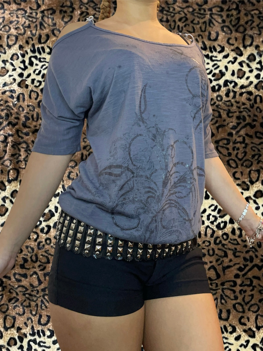 slouchy off the shoulder chain top