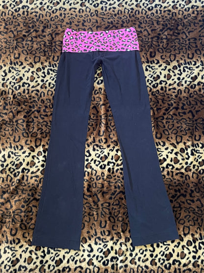 SO cheetah lowrise foldover flare leggings