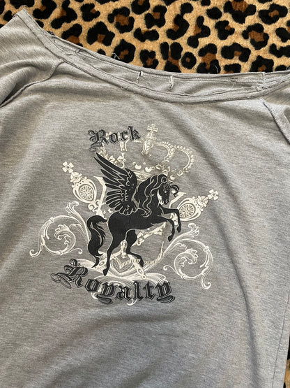 self esteem rock off the shoulder sweater