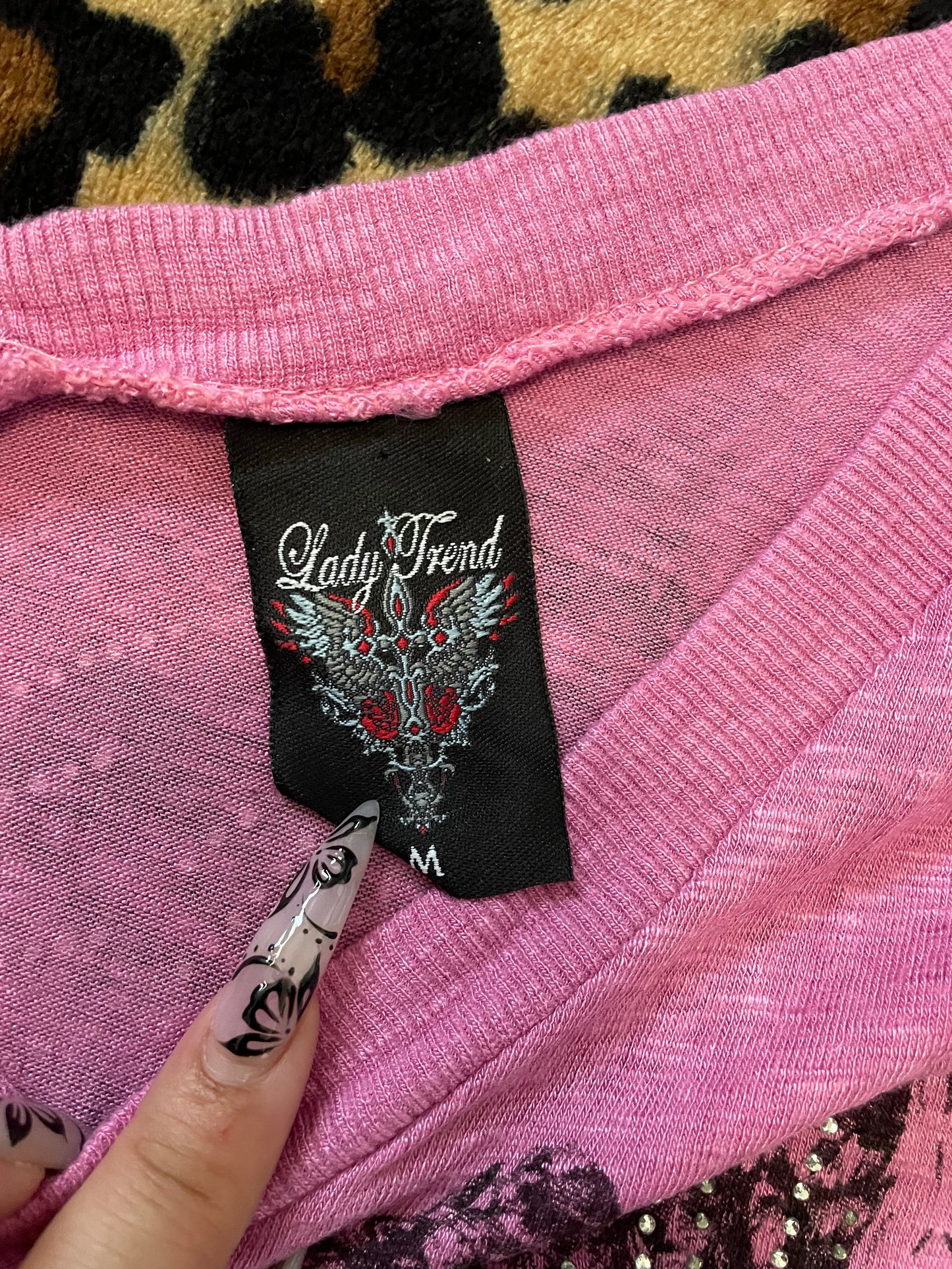 bedazzled angel wing tee