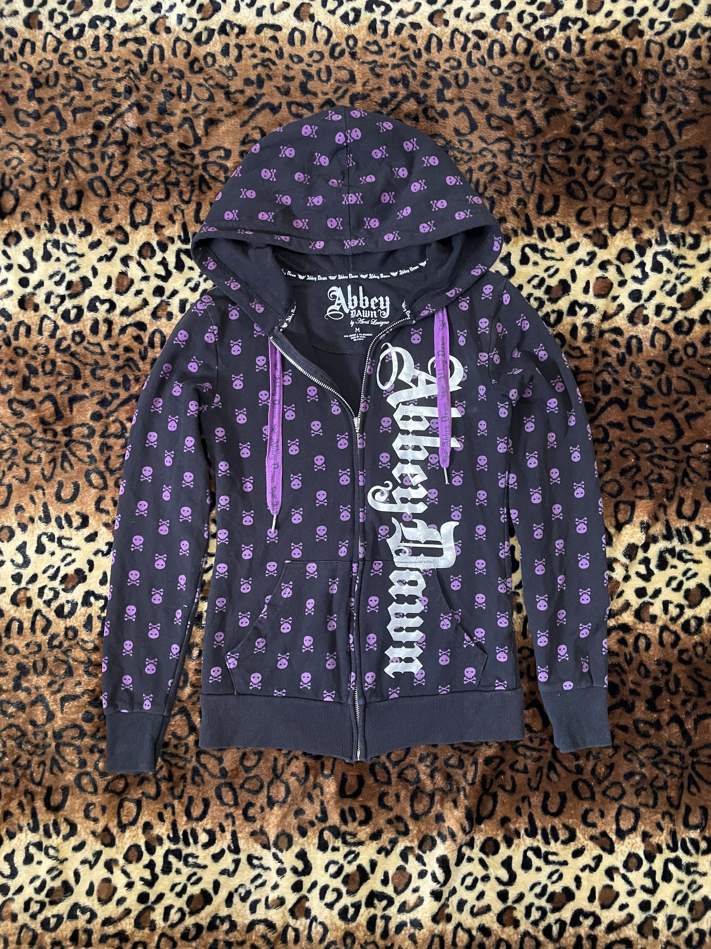 abbey dawn skull zip up