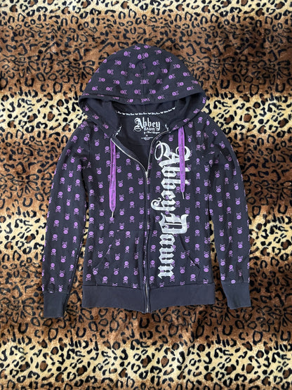 abbey dawn skull zip up