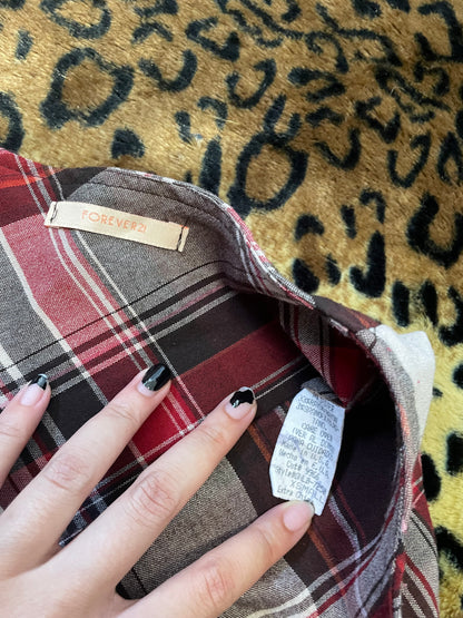 forever21 plaid pleated mini skirt