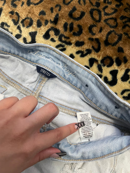 american eagle lowrise denim mini shorts