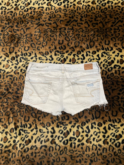 american eagle lowrise denim mini shorts