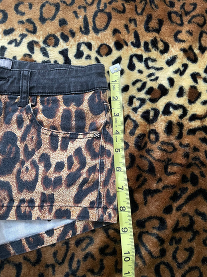 royal bones cheetah mini shorts