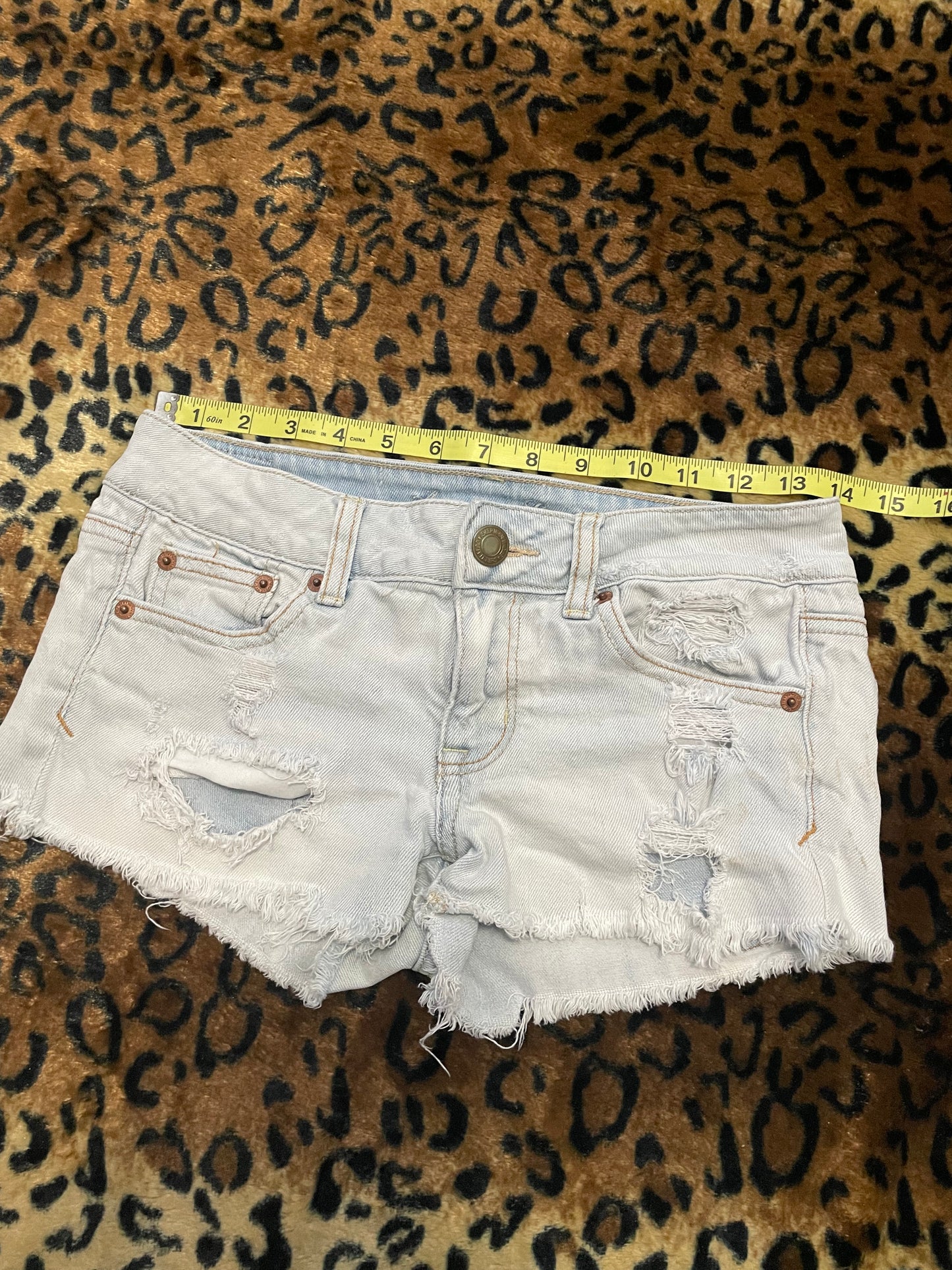 american eagle lowrise denim mini shorts