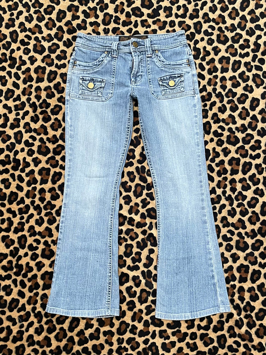 lowrise flare pocket jeans