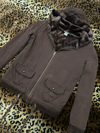 fitted fur jacket w/ cute pockets