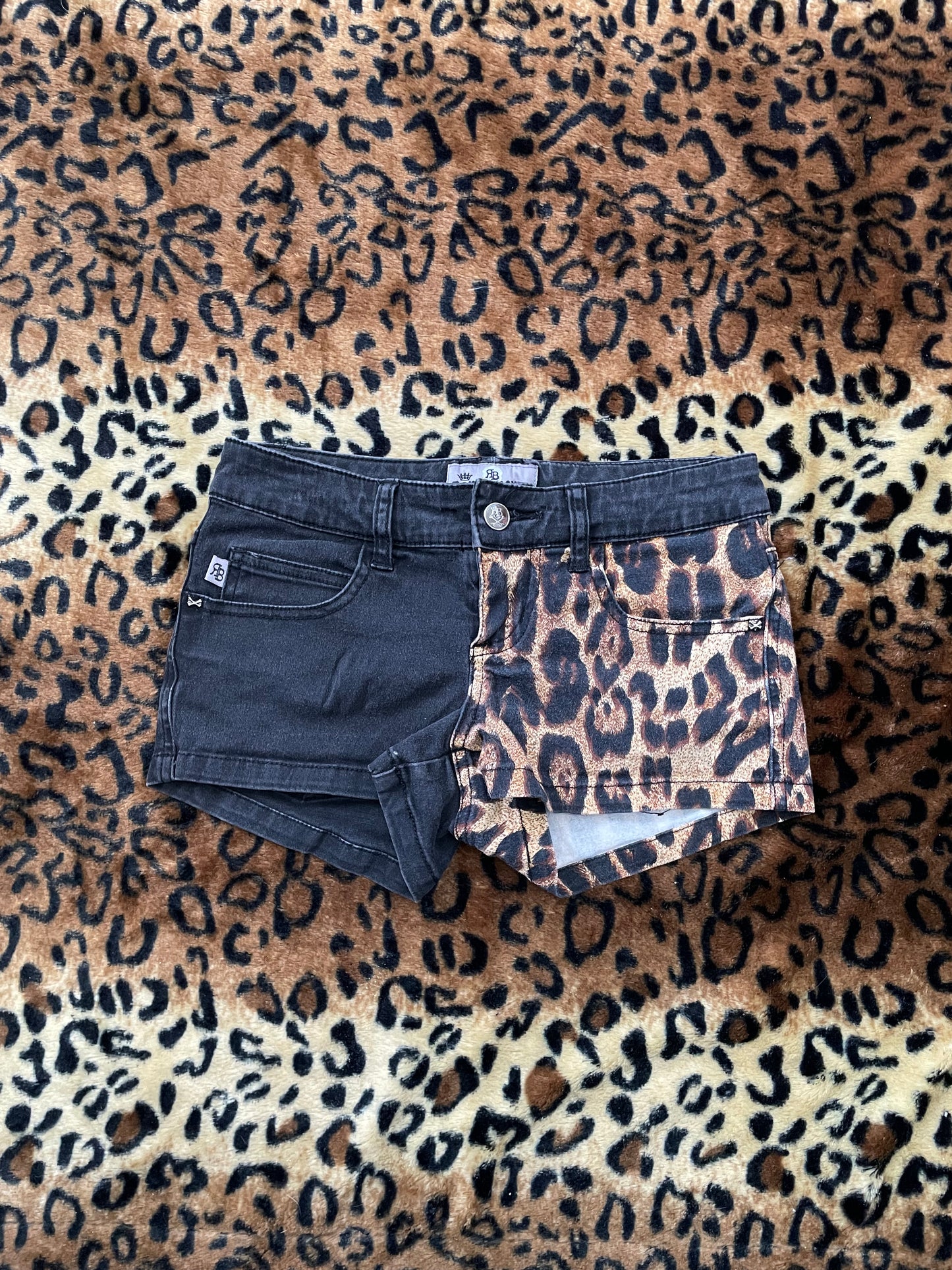 royal bones cheetah mini shorts