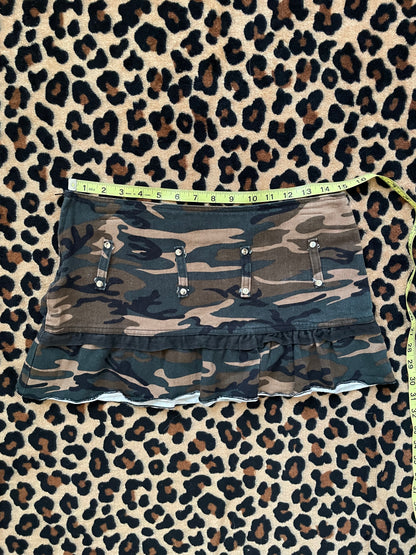 lip service camo mini skirt