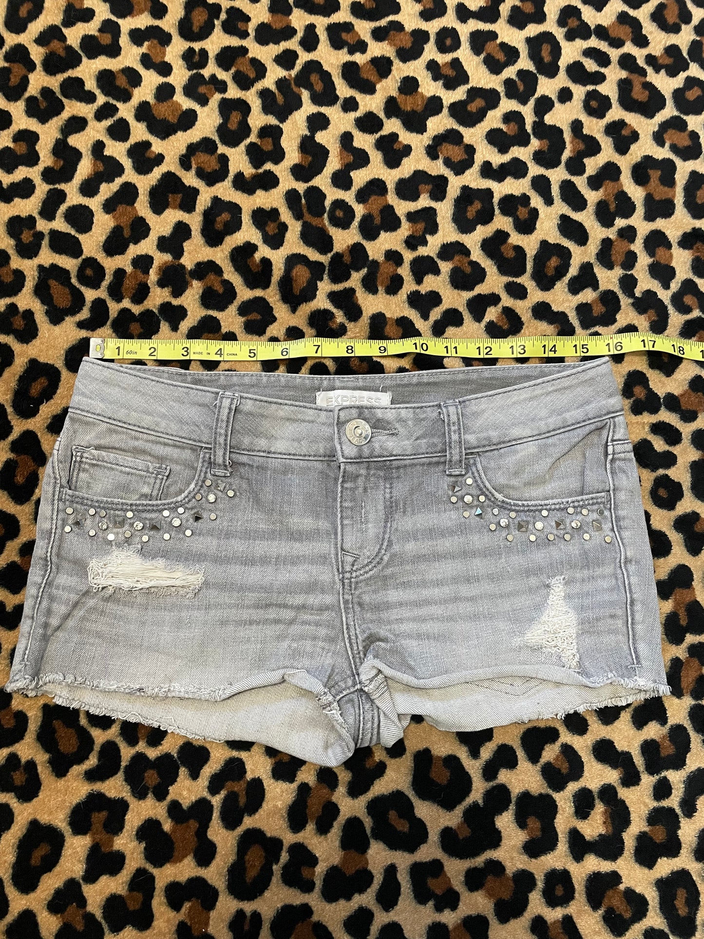 express studded mini shorts