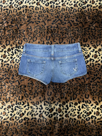 american eagle lowrise denim mini shorts