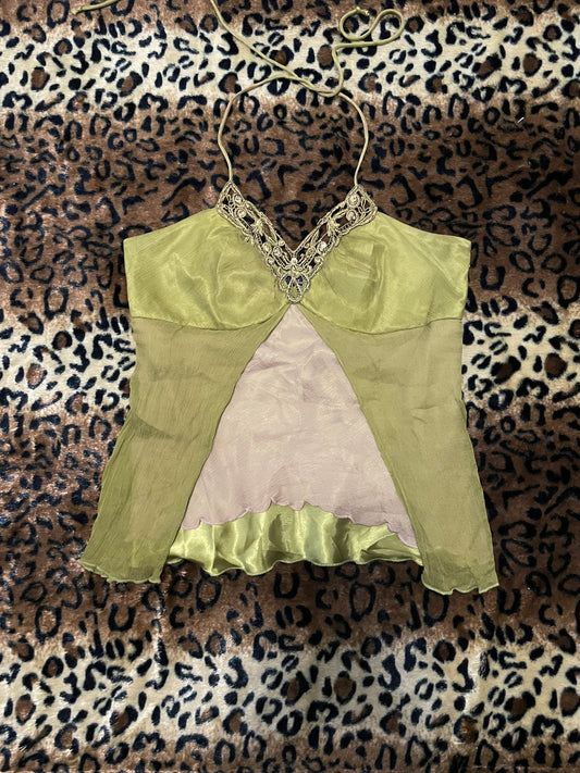 silk babydoll halter top