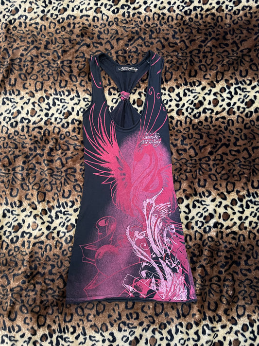 ed hardy peacock mini dress