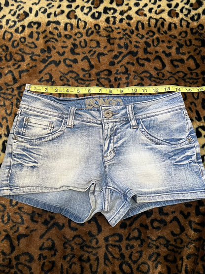 bongo light washed denim mini shorts