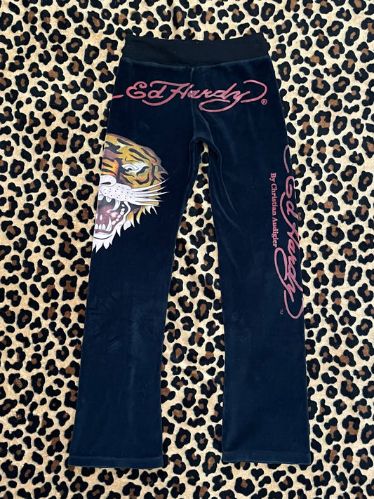 ed hardy velour lowrise sweats