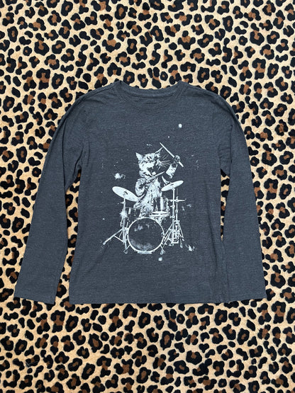 cat drummer tee