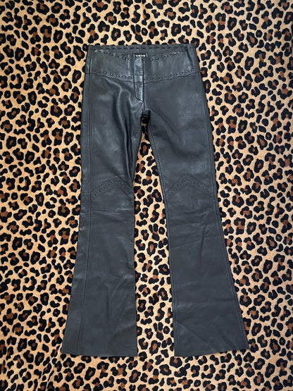 bebe low rise leather pants