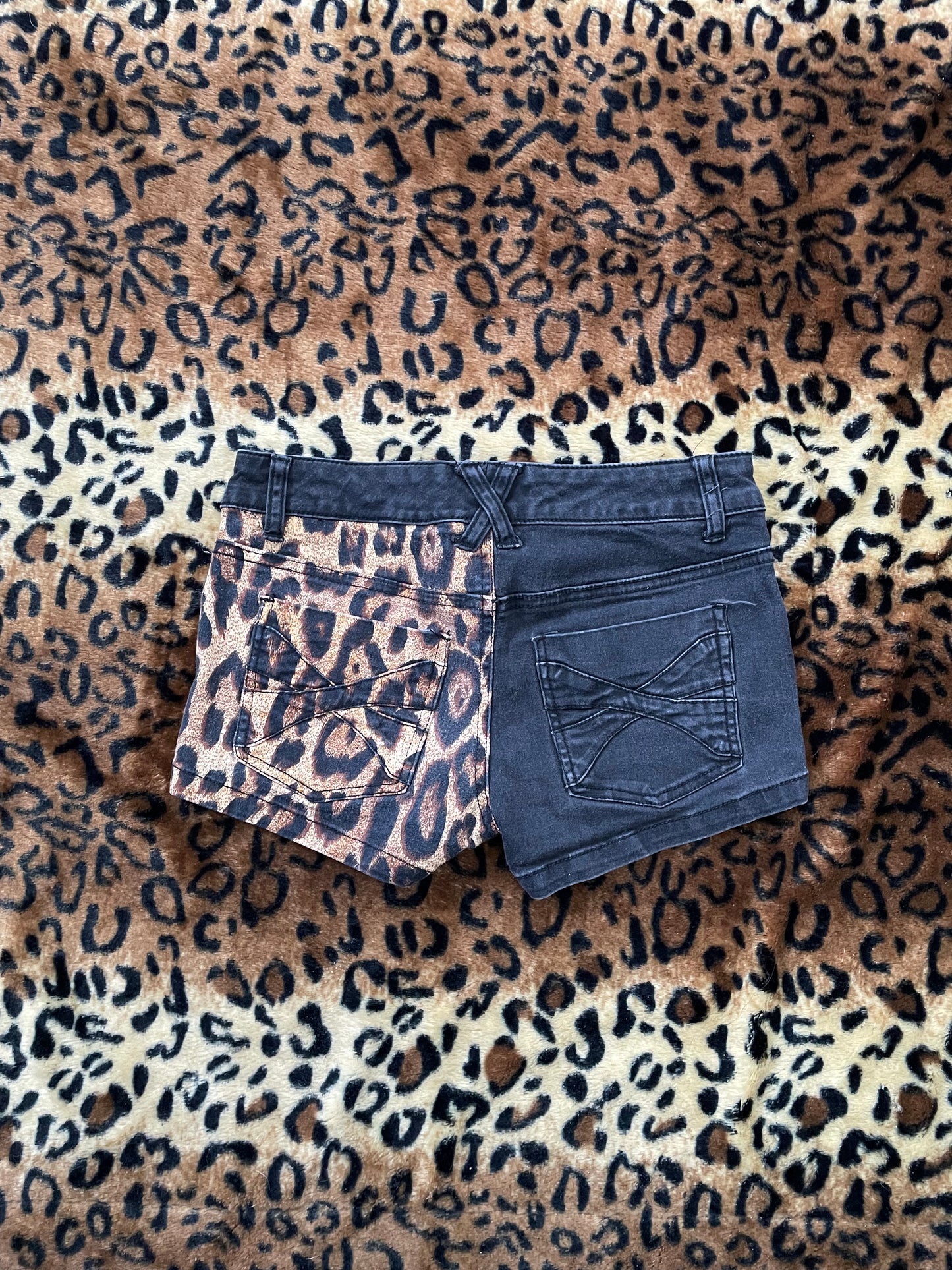 royal bones cheetah mini shorts