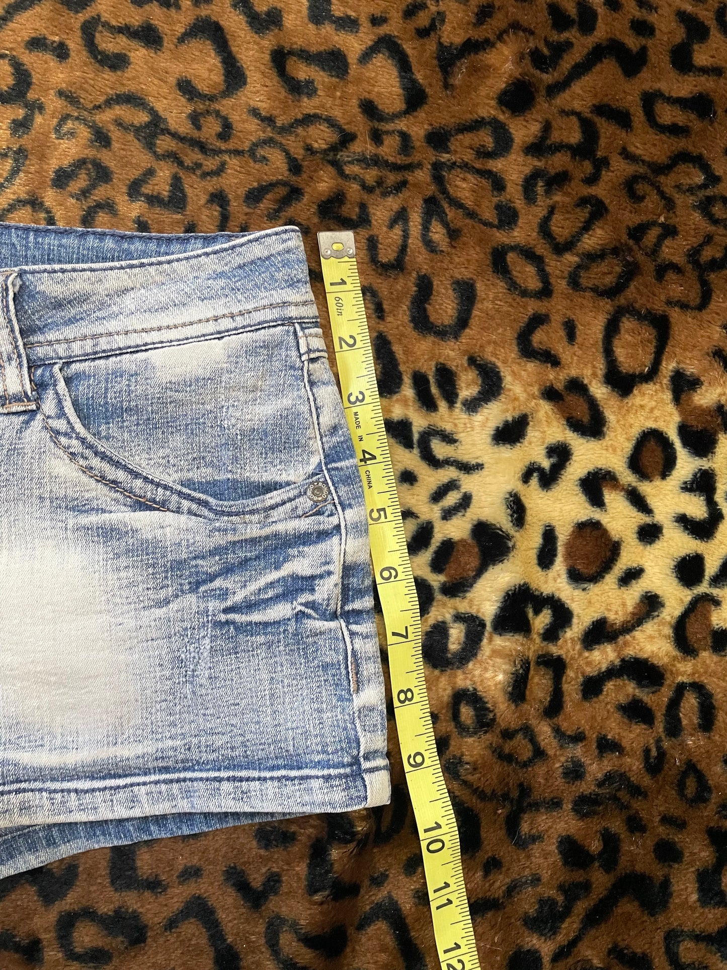 bongo light washed denim mini shorts