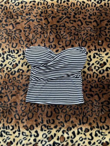 striped babydoll tube top